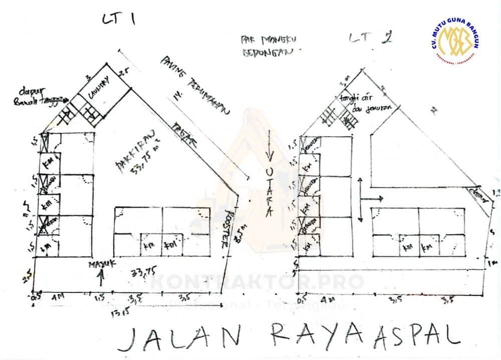Detail gambar kerja arsitektur